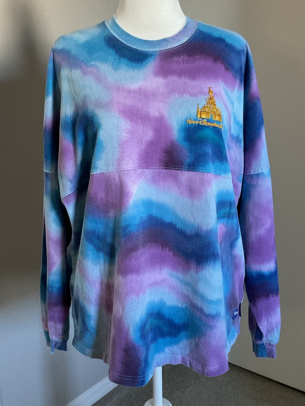 Disney Tie-Dye 50 Anniversary Spirit Jersey - Blue, Purple & Teal with Gold Logo